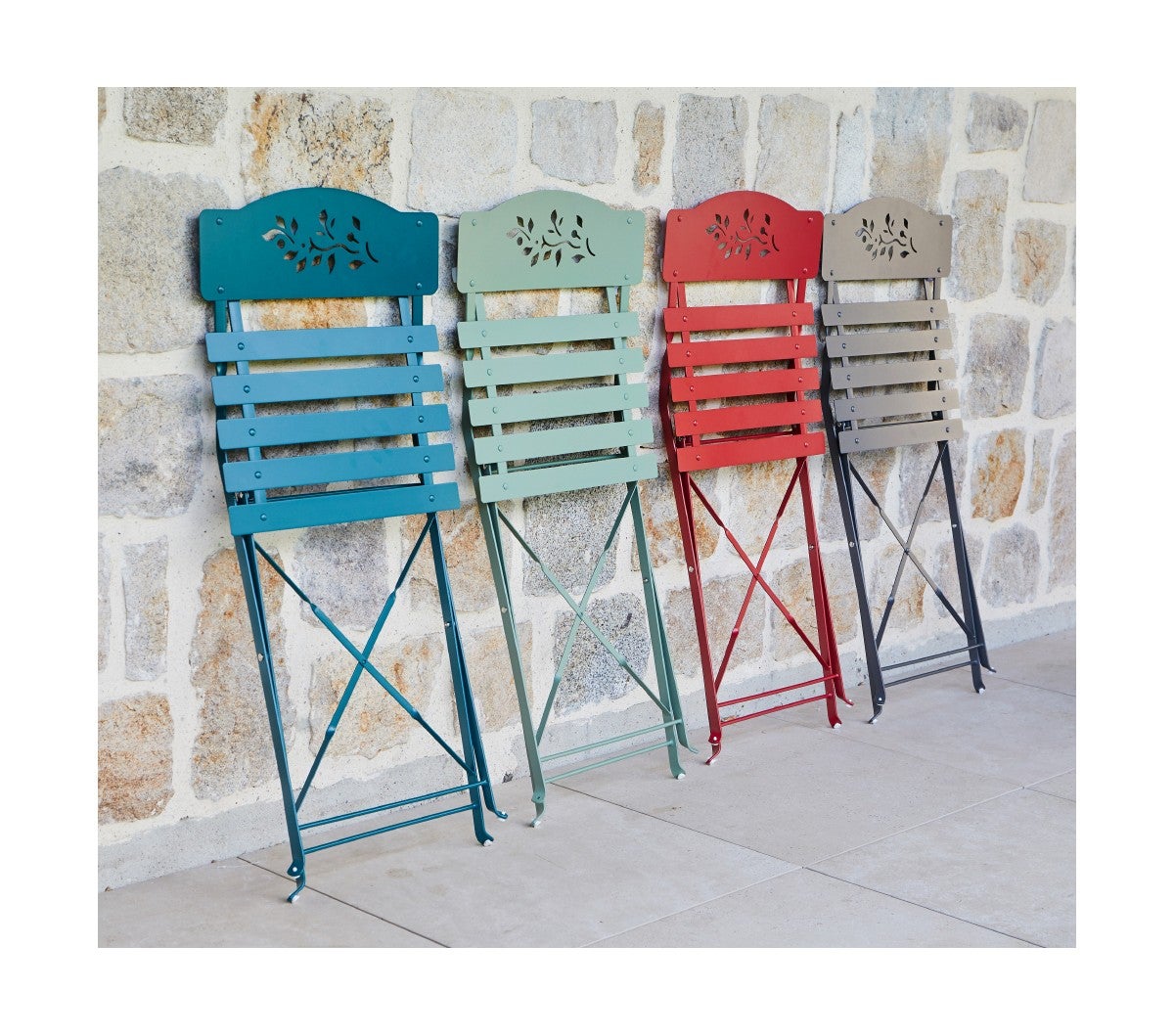 Ensemble table et chaises de jardin - 4 places - Bleu Canard - VENONE - 2