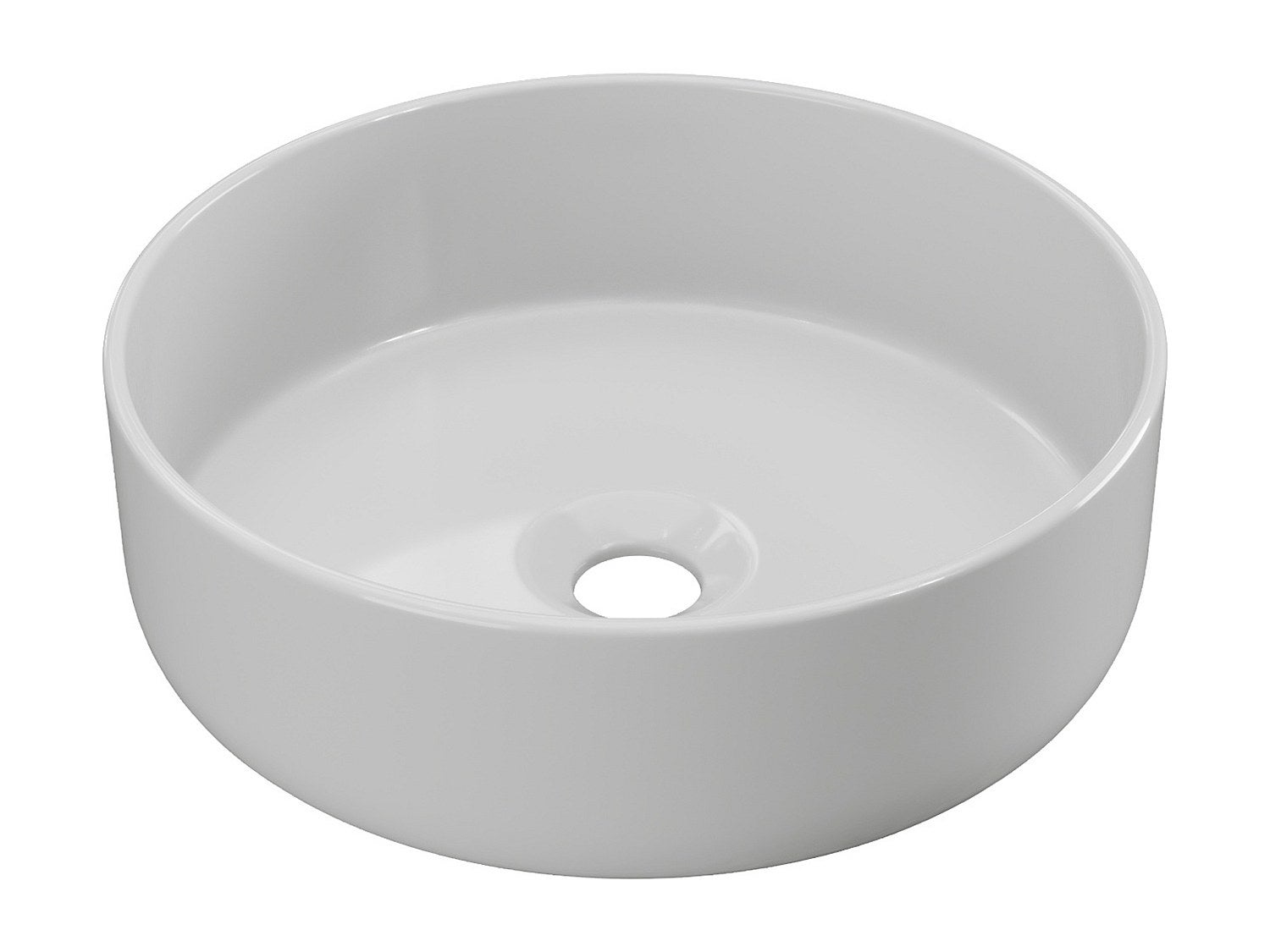 Vasque à poser ronde en céramique - Blanc brillant - 36 cm - LENISO II - 2