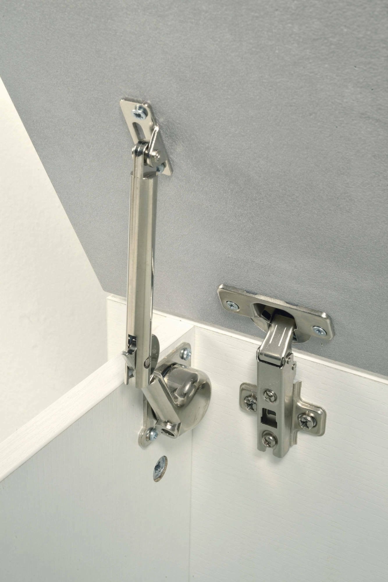 Baule Miltonia, Capiente box contenitore multiuso, Cassapanca moderna, 100% Made in Italy, 90x45h45 cm, Bianco e Cemento - 5