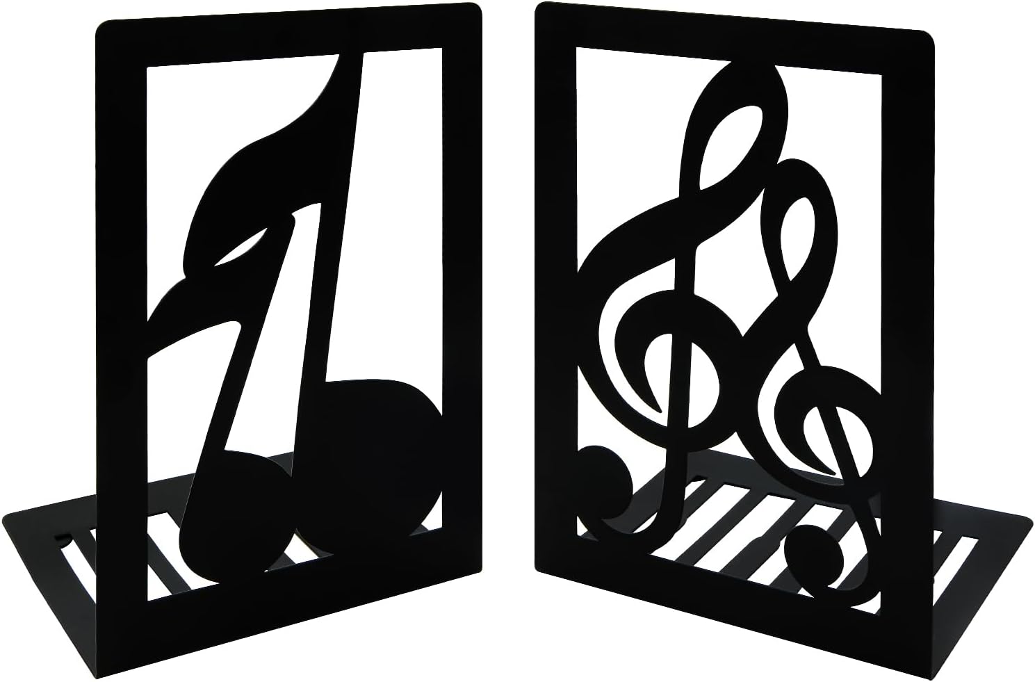 1 para czarnych metalowych podpórek do książek z nutami i melodią muzyczną, antypoślizgowe żelazne podpórki do książek, organizer na biurko