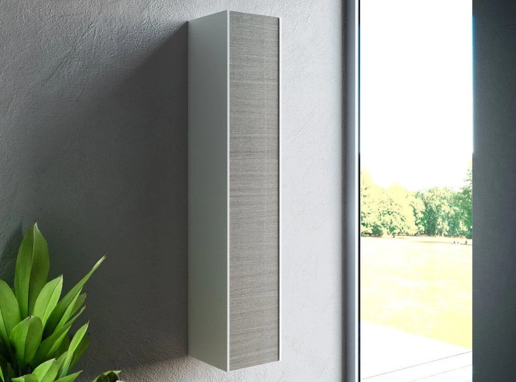 Colonne de salle de bain laqué blanc et gris Lago L 25cm - 4