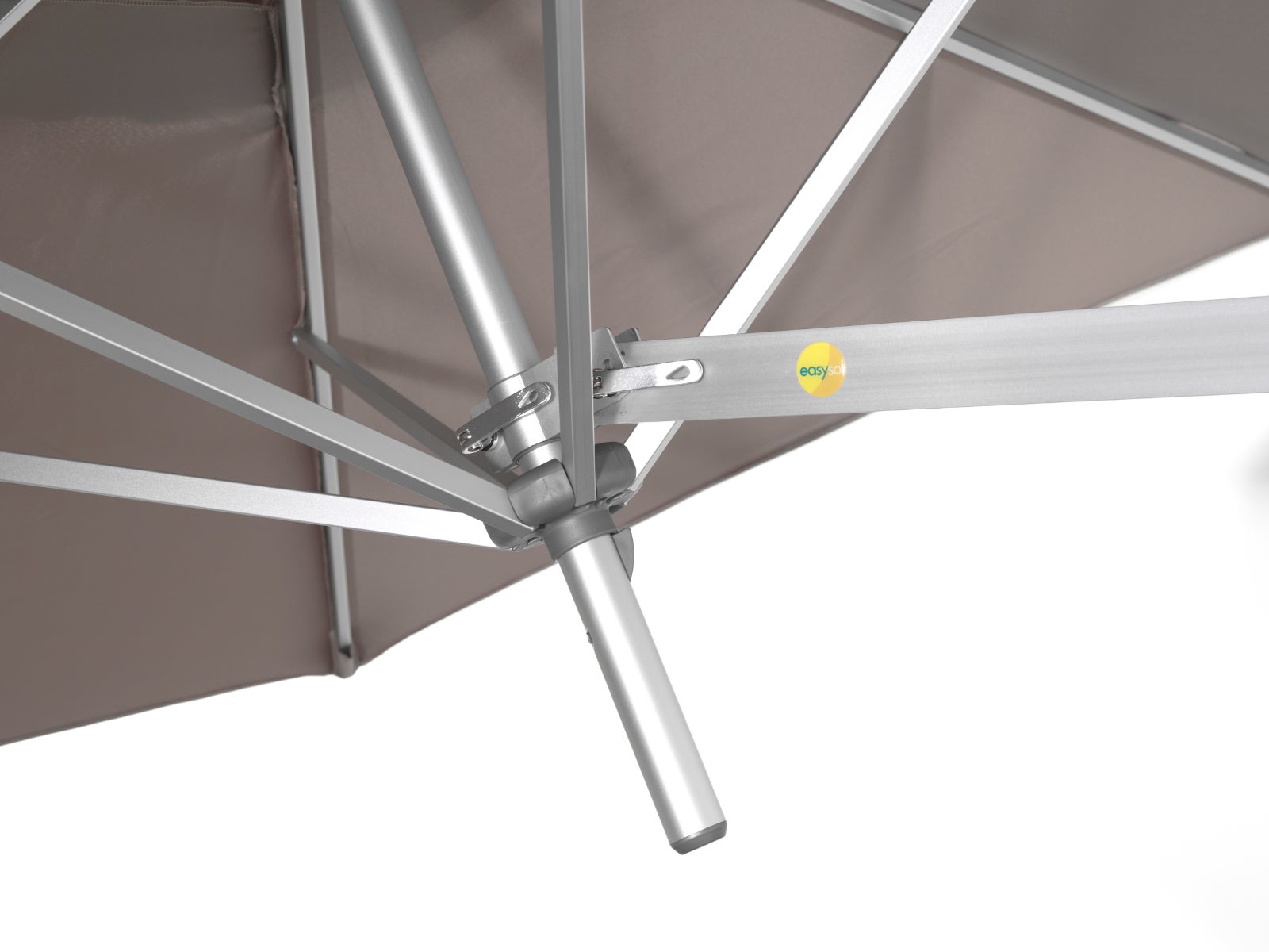 Parasol Mural Aluminium, Hexagonal 250 cm, Taupe - 4