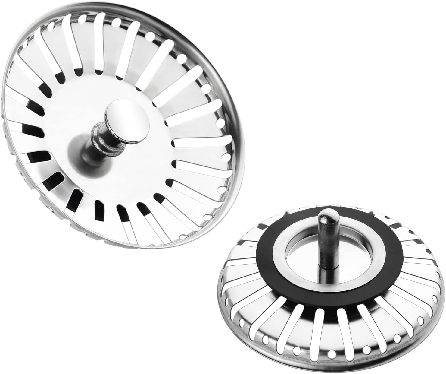 Korek do zlewu ze stali nierdzewnej o grubości 84 mm (zestaw 2 sztuk), sitko do zlewu kuchennego, ociekacz do zlewu ze stali nierdzewnej