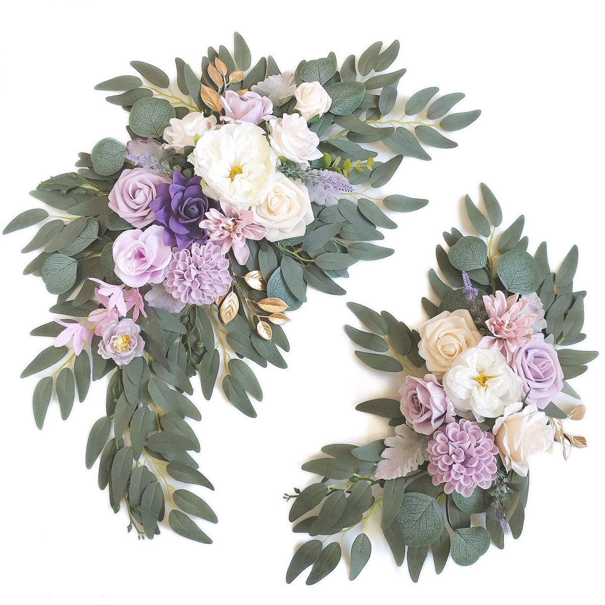 Set de 2 ghirlande de flori artificiale pentru arcadă de bun venit, decor floral pentru recepția de nuntă, violet 2buc
