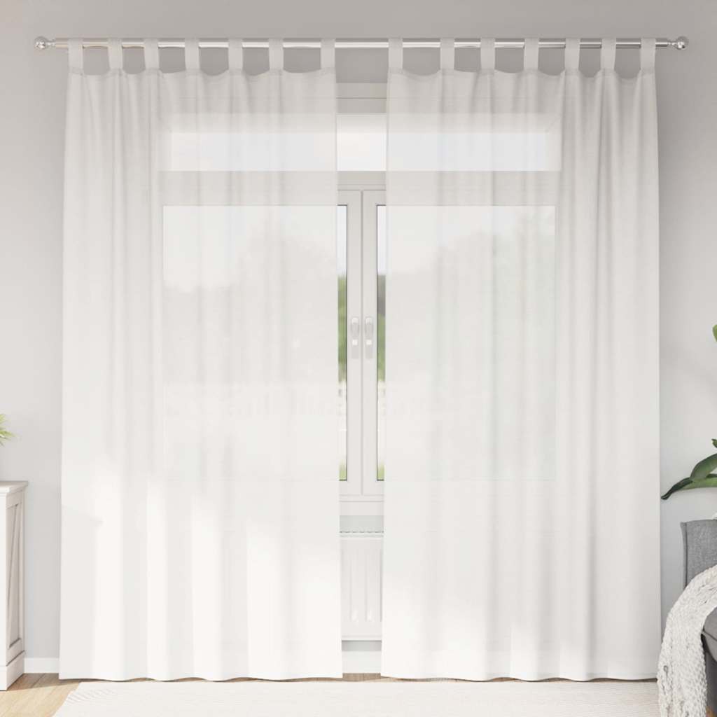 Zasłony woalowe z pętelkami 2 szt. Białe 140x225 cm vidaXL
