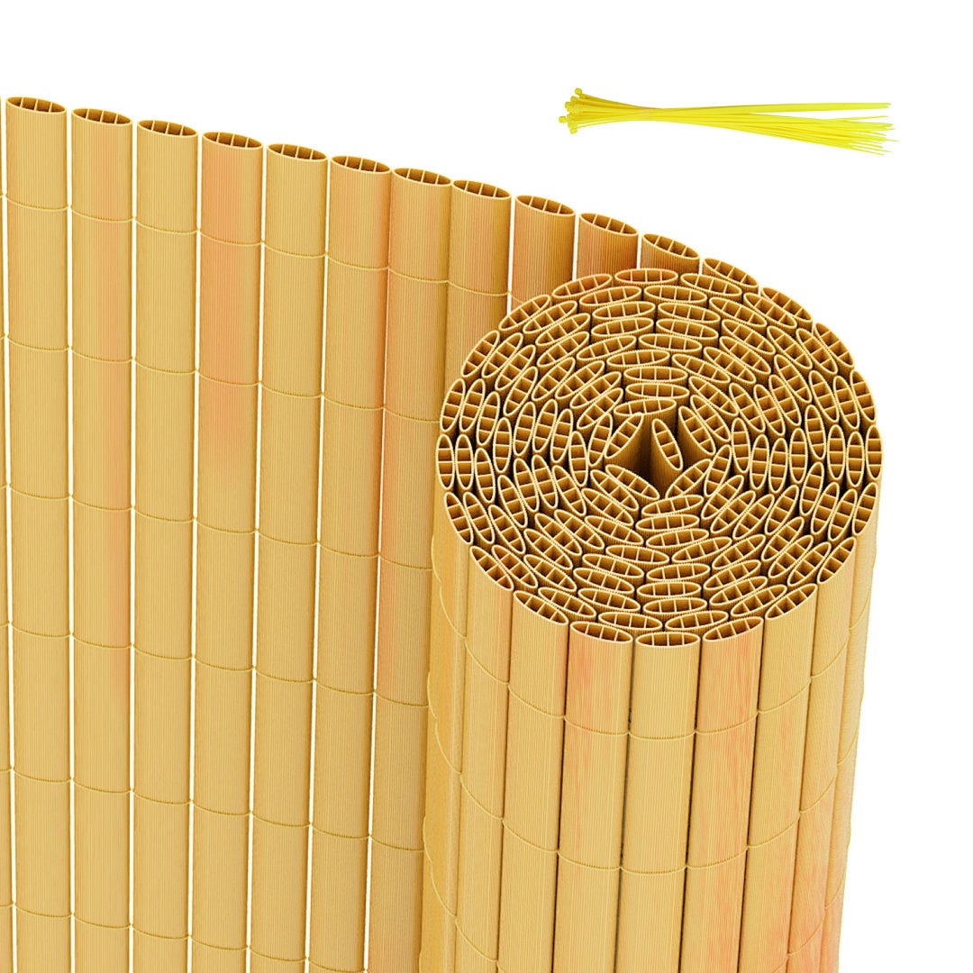 Solidna mata PVC – Zewnętrzna osłona prywatności do ogrodu, tarasu i ogrodzenia Bambus 100 x 300cm