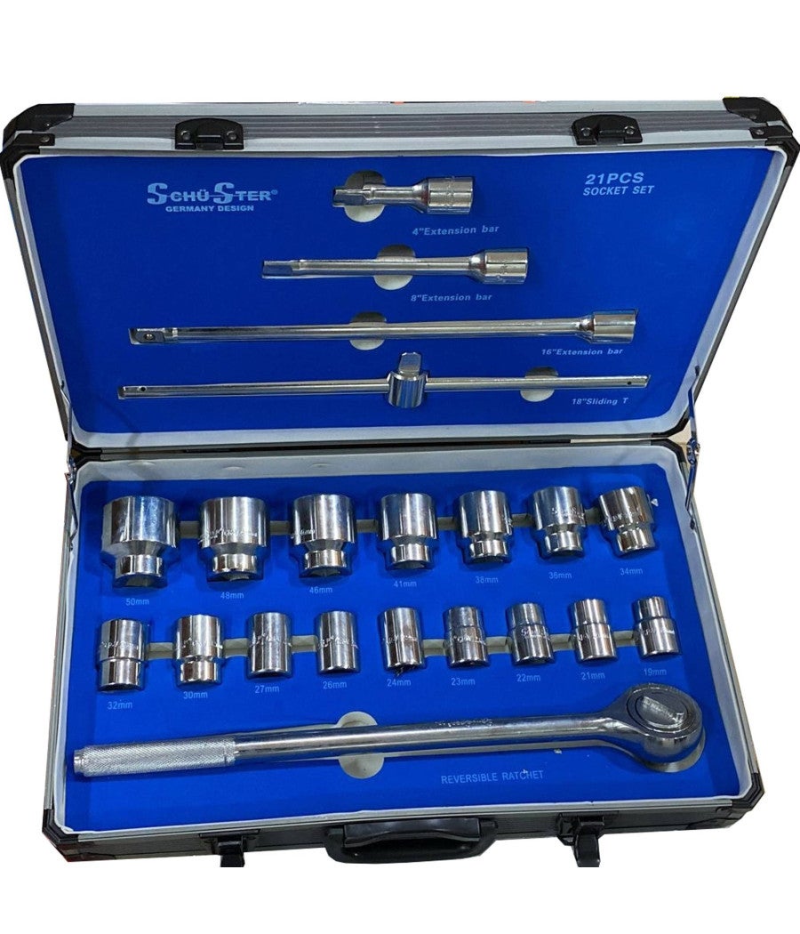 Trade Shop - Chiavi Bussole Grandi Kit 21 Pezzi Pz Da 19 A 50 Mm ...
