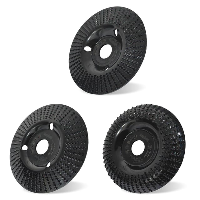 Disque Bois Meuleuse 125mm Disque de Sculpture Sur Bois, 3 Pièces Disques de Meulage pour Façonner, Meuler et couper. Roues pour Meuleuse d'angle