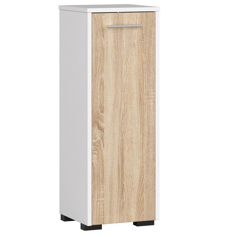 Szafka łazienkowa AKORD FIN Biała 30 cm 1 drzwi kolor Dąb Sonoma mat 2 półki 30x30x82 cm