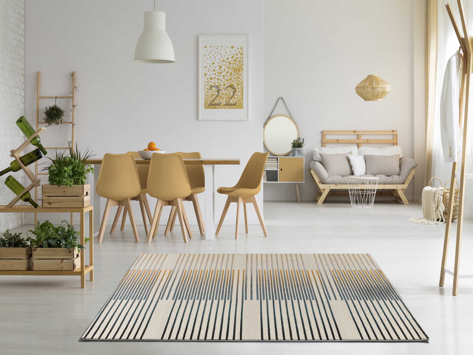 Alfombra interior multicolor rectangular 140 x 200 cm debbi geométrico - atticgo