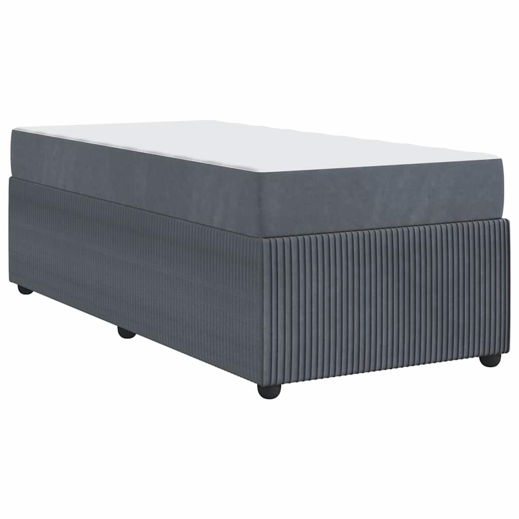 Cadre de lit en tissu gris foncé, 90 x 200 cm - 7
