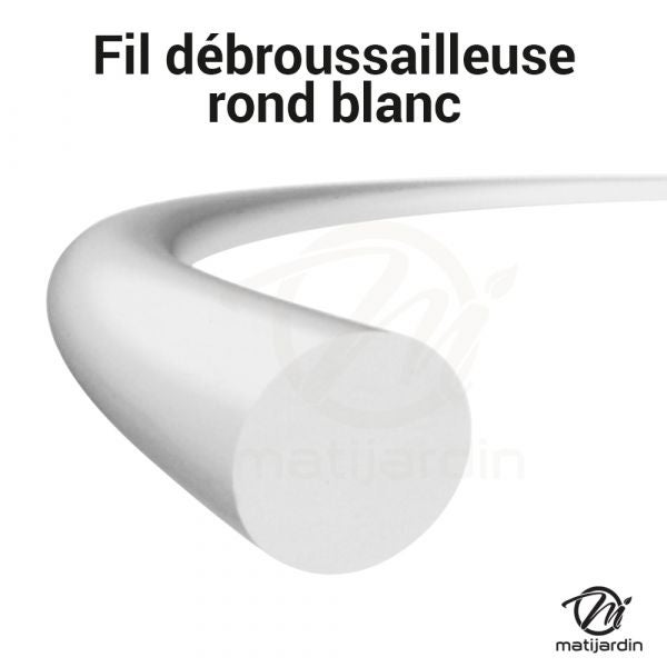 Fil débroussailleuse nylon 2,4 mm x 45 m. Rond. Blanc. Blister. - 2