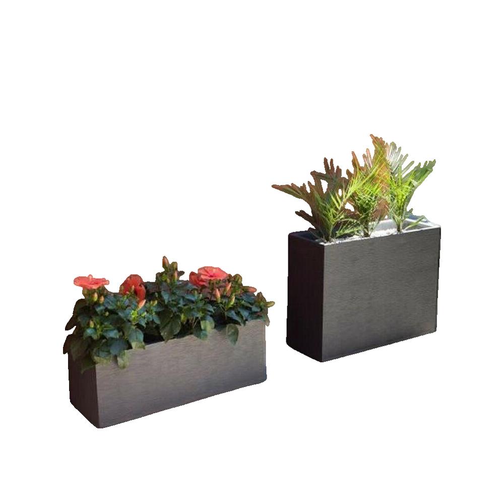 Jardinière rectangulaire Graphit - 78,5 x 29,5 x 60 cm - 46 L - Gris anthracite - Eda - 2