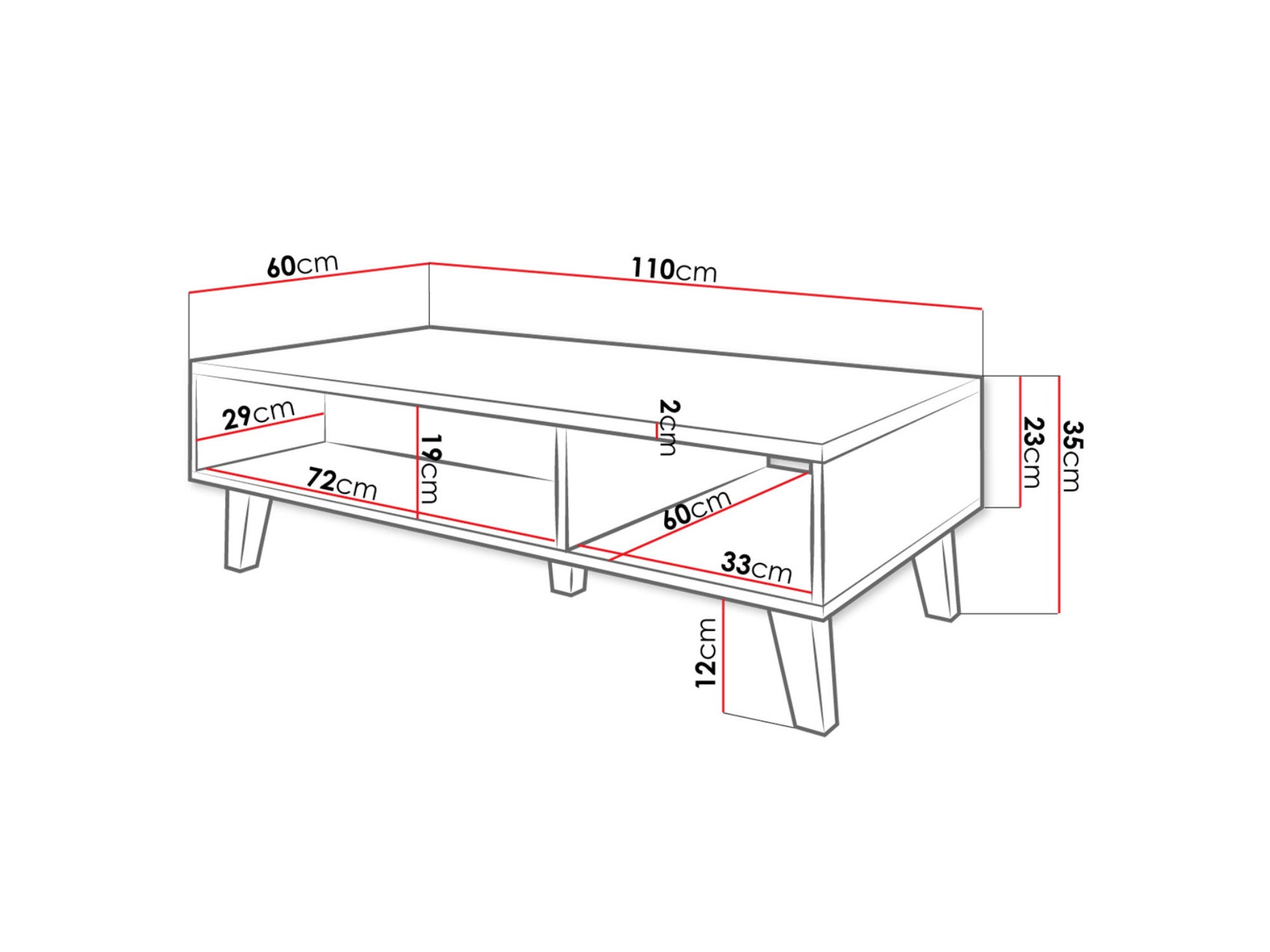Table basse style industriel 110*60*35 cm bois / gris - LORD - Best Mobilier - 4