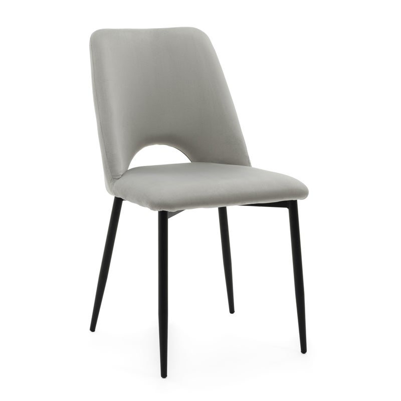 Krzesło tapicerowane do salonu jadalni welurowe ORO jasnoszare