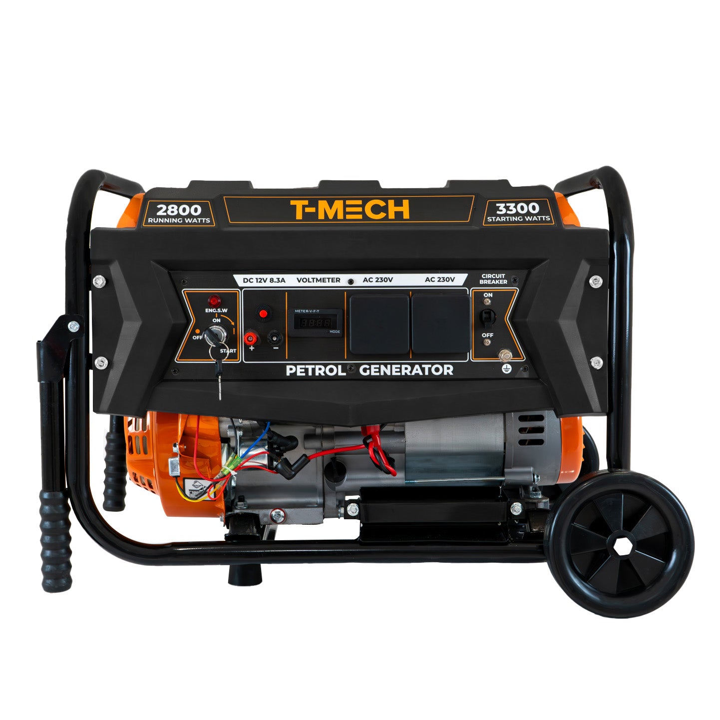 Générateur à Essence Portable Groupe Éléctrogène Genset Monophasé 3300w 7CV 12 L 4 Temps 210cc Sortie 230v AC 12v DC - 6