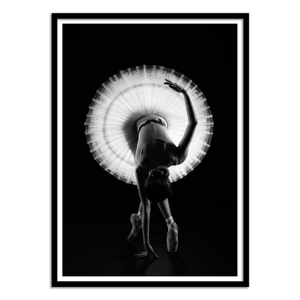 Toile Imprimée Cerf Noir Et Blanc Minimaliste 50x70 Cm - Décoration Murale Salon Sans Cadre