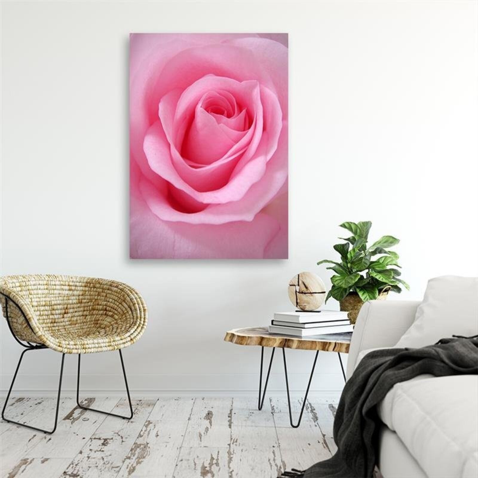 Tableau rose pastel - 50 x 70 cm - 3