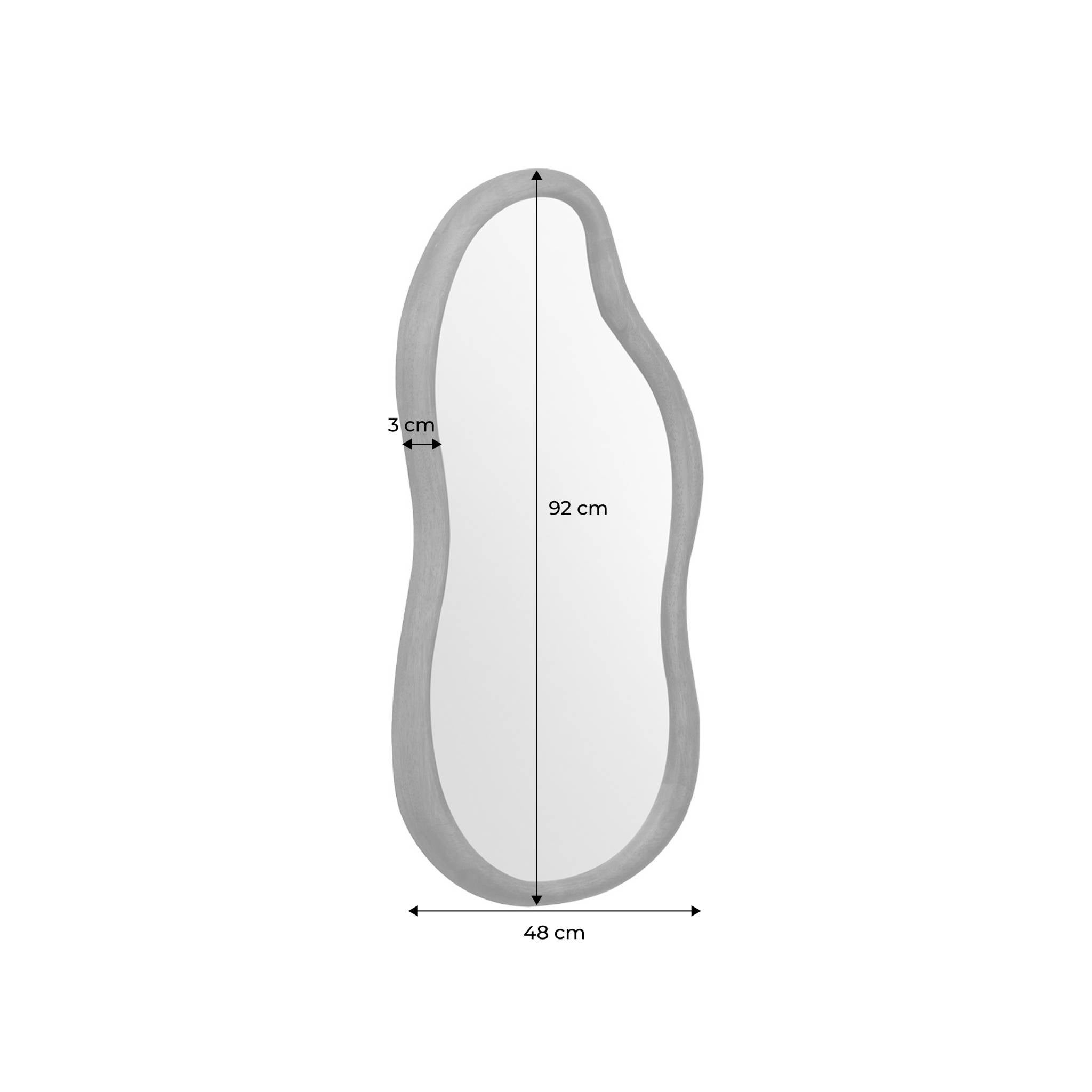 Miroir organique AUSTIN en bois d'hévéa. couleur noyer. 90 cm AUSTIN - 3