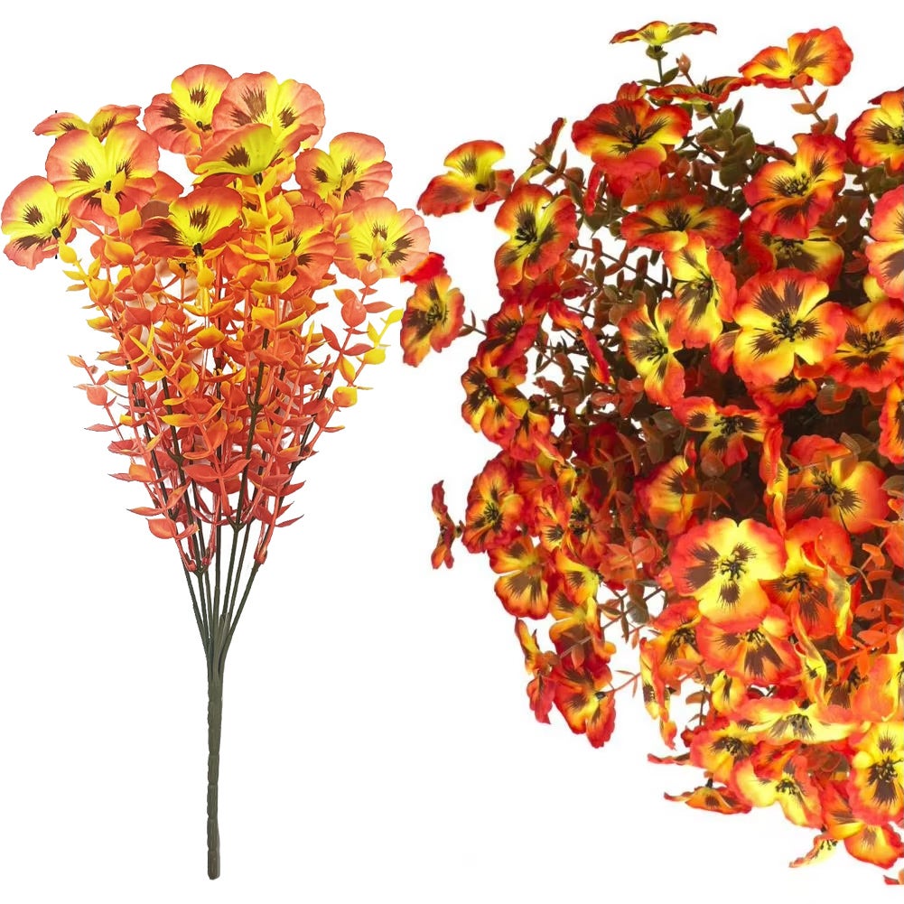 18 mazzi di fiori autunnali artificiali all'aperto, piante artificiali resistenti ai raggi UV per decorazioni per il portico di Natale di Halloween | Leroy Merlin