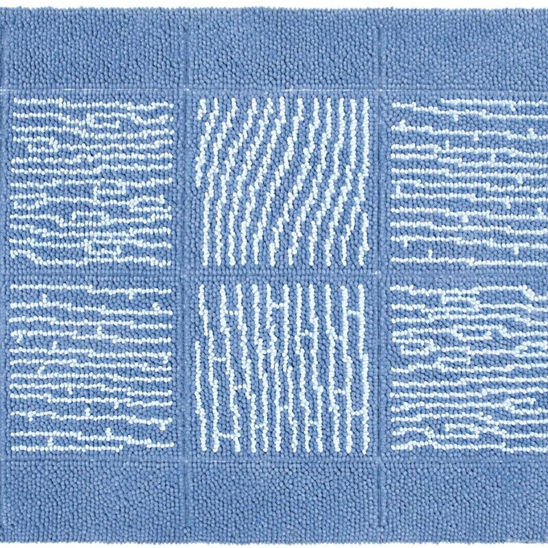 Dywan Przyłóżkowy 65x140 Cm Sypialnia Łazienka Miękki Włochaty Czysta Bawełna Chłonny Antypoślizgowy Jasnoniebieski