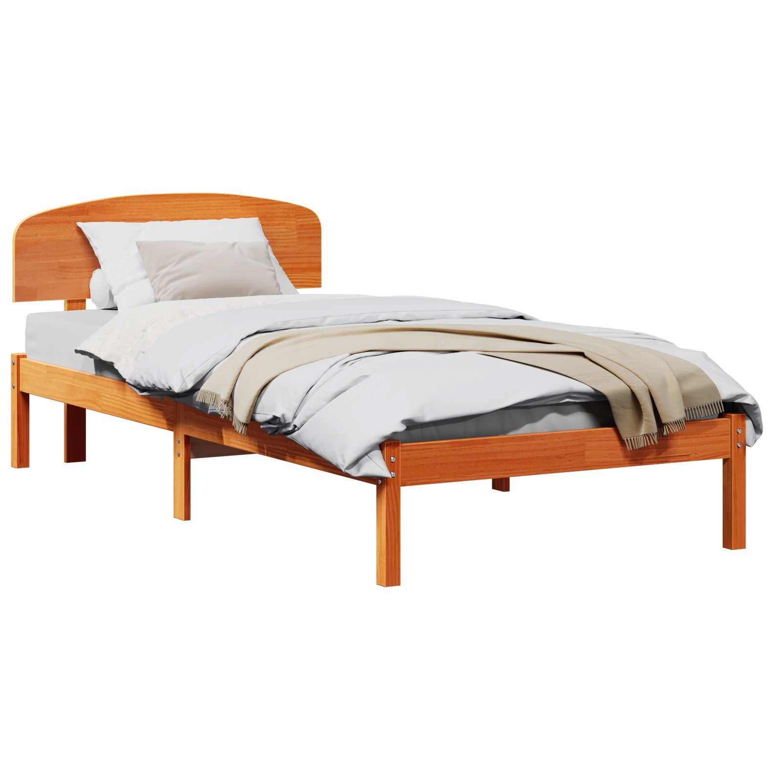 Ramka łóżka Woskowy Brąz 90 x 190 cm Lite drewno sosnowe vidaXL