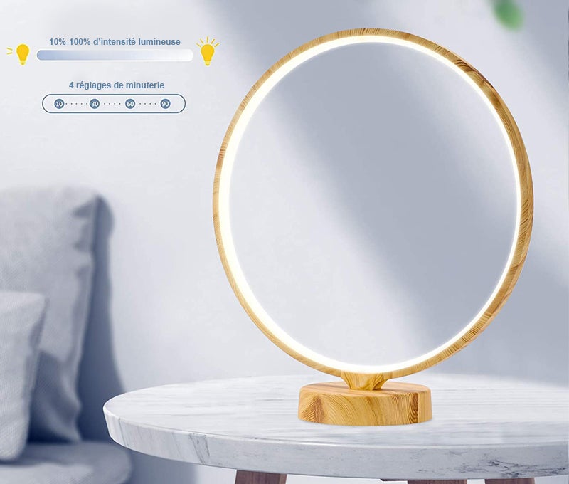 Lampe de Chevet LED Bambou Tactile 16W Dimmable - SILUMEN - 8