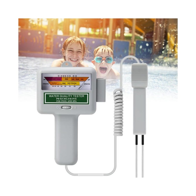 Tester jakości wody, chloru i pH, przenośny detektor 2 w 1, 0,5~6,0 ppm Cl2, 5,5-9,0 pH, do akwariów, basenów, laboratoriów, spa