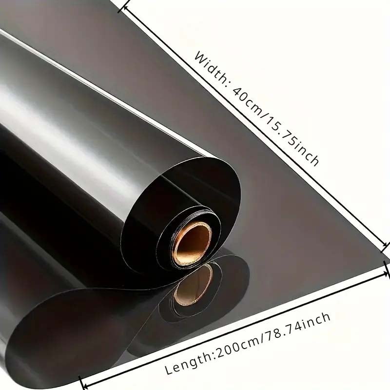 2 rolos Adesivo espelho janela preto, filme refletivo, proteção solar, adesivo privacidade estático, fácil instalação casa e sala - 2