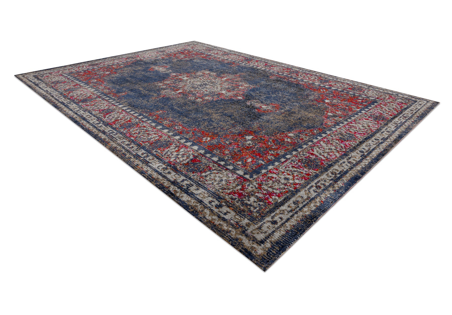 Dywan nowoczesny MUNDO E0551 ornament, ramka vintage outdoor czerwony / czarny 80x250 cm - 3