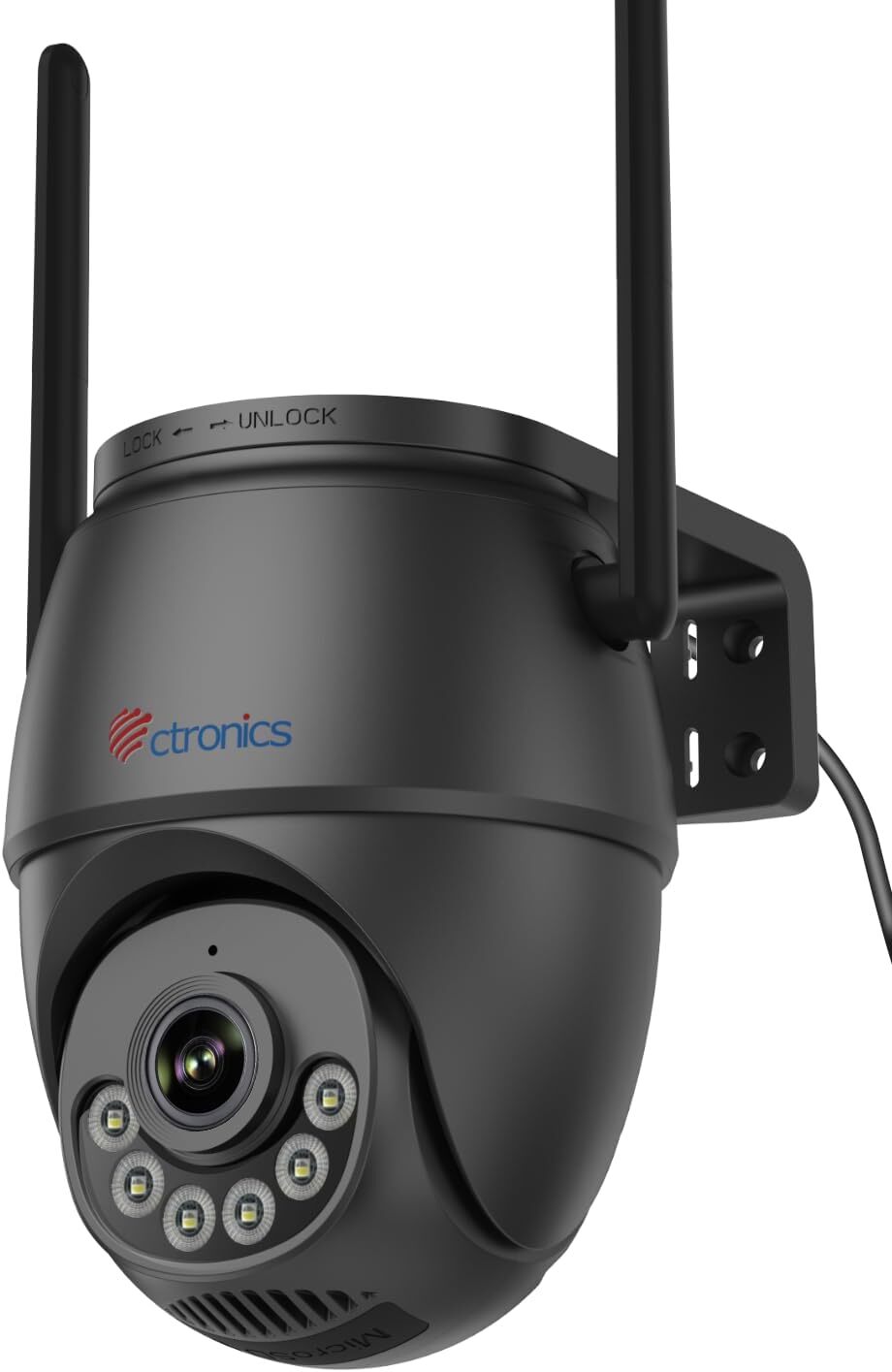 Ctronics Zewnętrzna Kamera Monitoringu 5MP WiFi 2,4/5GHz– Kolorowe Widzenie Nocne 30 m, Inteligentne Wykrywanie, Alarm Dźwiękowy i Świetlny, IP66