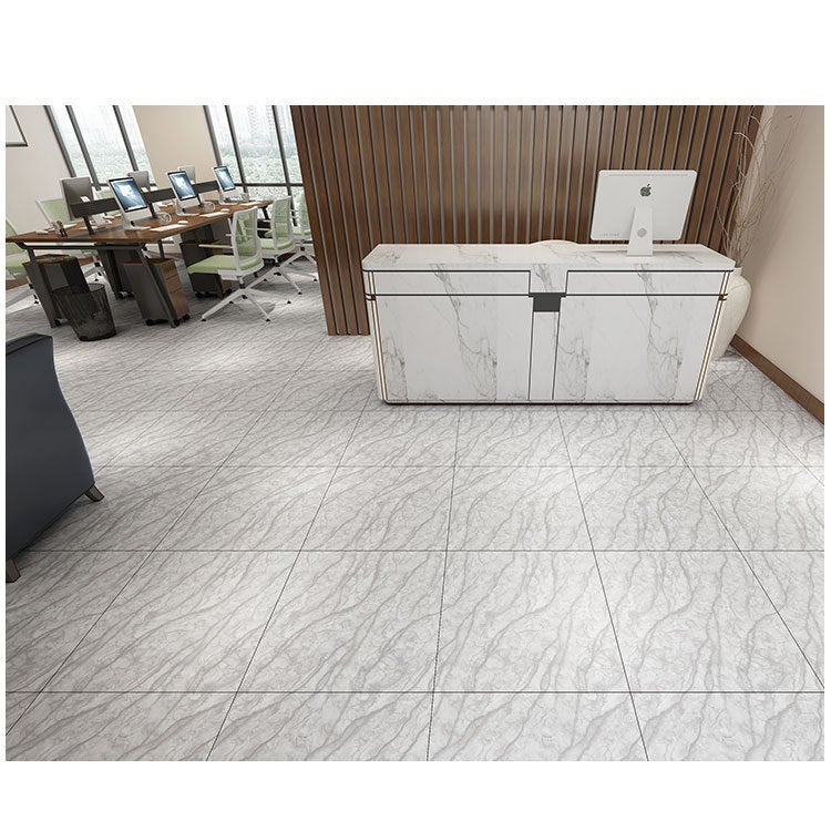 Autocollants de sol pelés et collés, autocollants muraux auto-adhésifs en marbre de Simulation épais, résistants à l'usure et imperméables, 10 pièces - 2