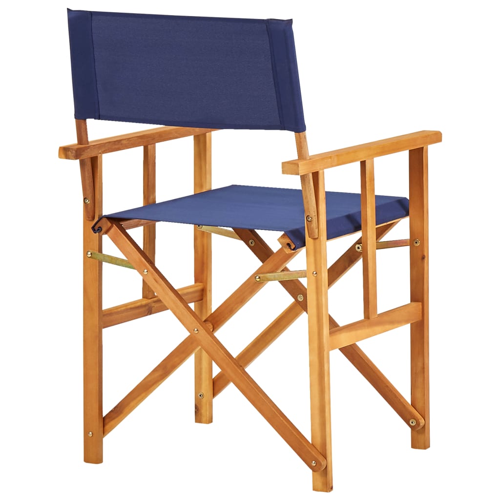 Chaise de jardin pliable sans coussin en Polyester Bleu - 4