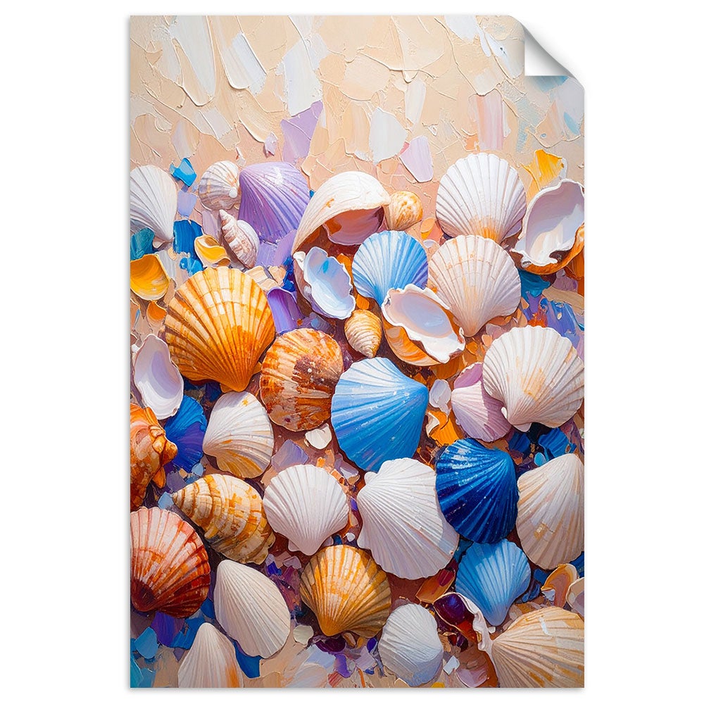 Naklejki samoprzylepne do salonu sypialni, Morske Muszle 90x130
