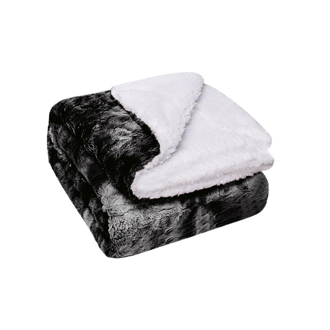 Acomoda textil - manta piel sintética 160x200 cm, manta borreguito extra suave para sofá, sillón y viaje negro. (160x200 cm)