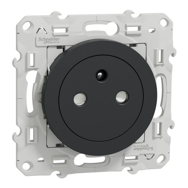 Prise de courant affleurante Odace 16A 2P+T - Anthracite