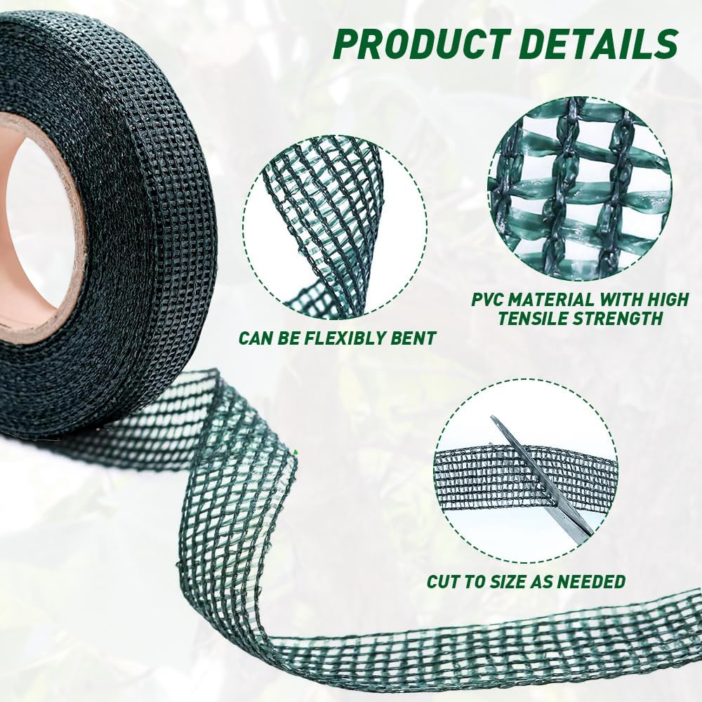 2 Pièces Sangles de Fixation pour Arbre de Jardin, Attaches pour Arbres 3 cm × 50 m Perméable à l'air Liens pour Ligatures, Vert - 3