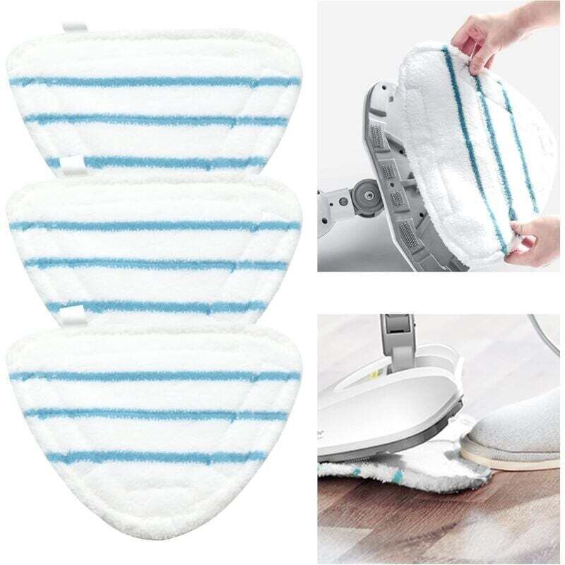 3 huse triunghiulare din microfibră pentru mop cu abur, lavabile la mașină. Universale pentru aparate de curățat cu abur