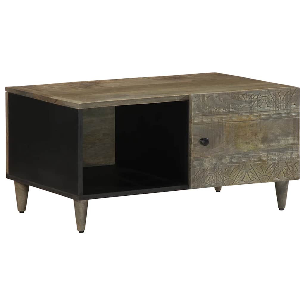 Stolik kawowy Jasnoszary 80x50x40 cm Drewno lite Mango vidaXL