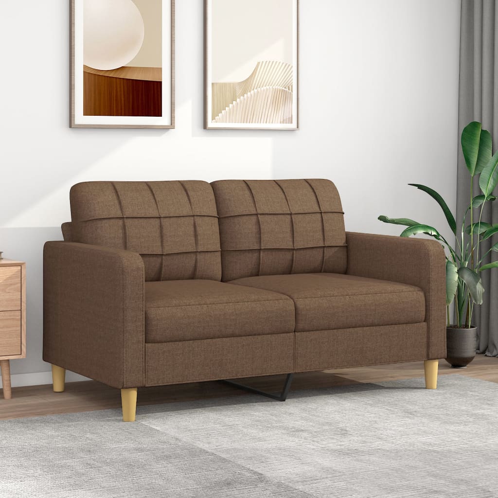 Sofá de 2 plazas | sofá de salón | sofá de descanso de tela marrón 140 cm cfw65997