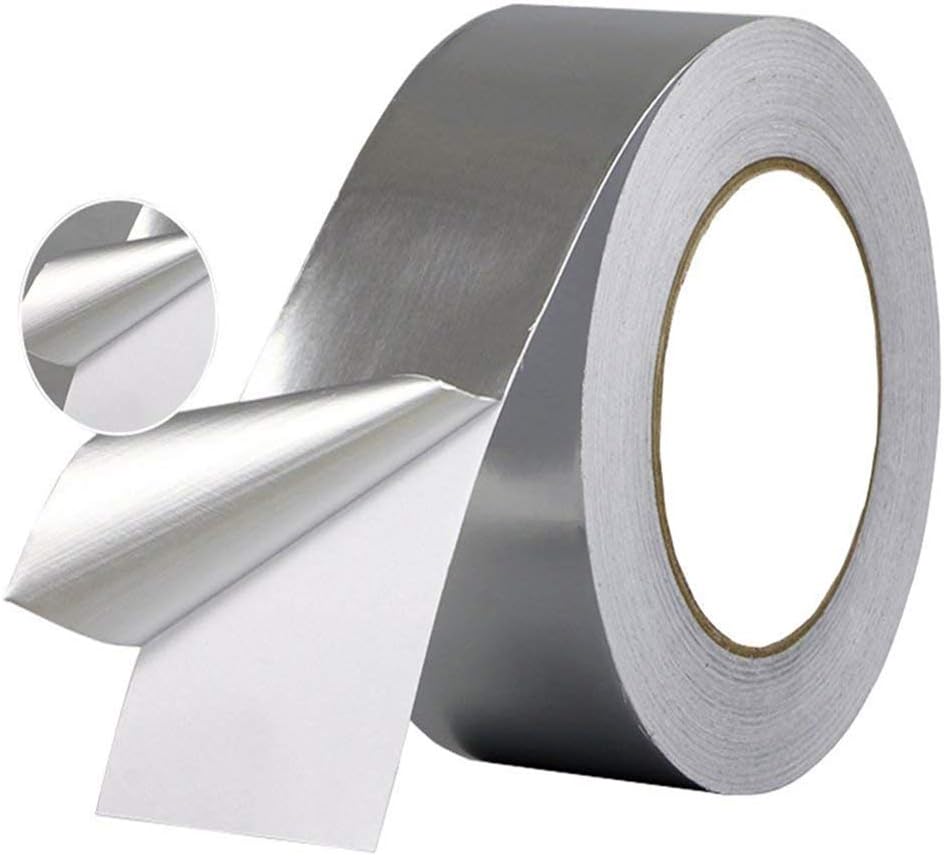 Taśma klejąca aluminiowa, termoizolacyjna, wodoodporna, do uszczelniania i izolacji, 30 mm x 20 m x 0,06 mm (1 rolka, srebrna)