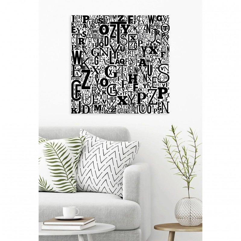 Tableau verre acrylique Zizanie 90 x 90 cm - Décoration murale noir et blanc pour la maison - 2