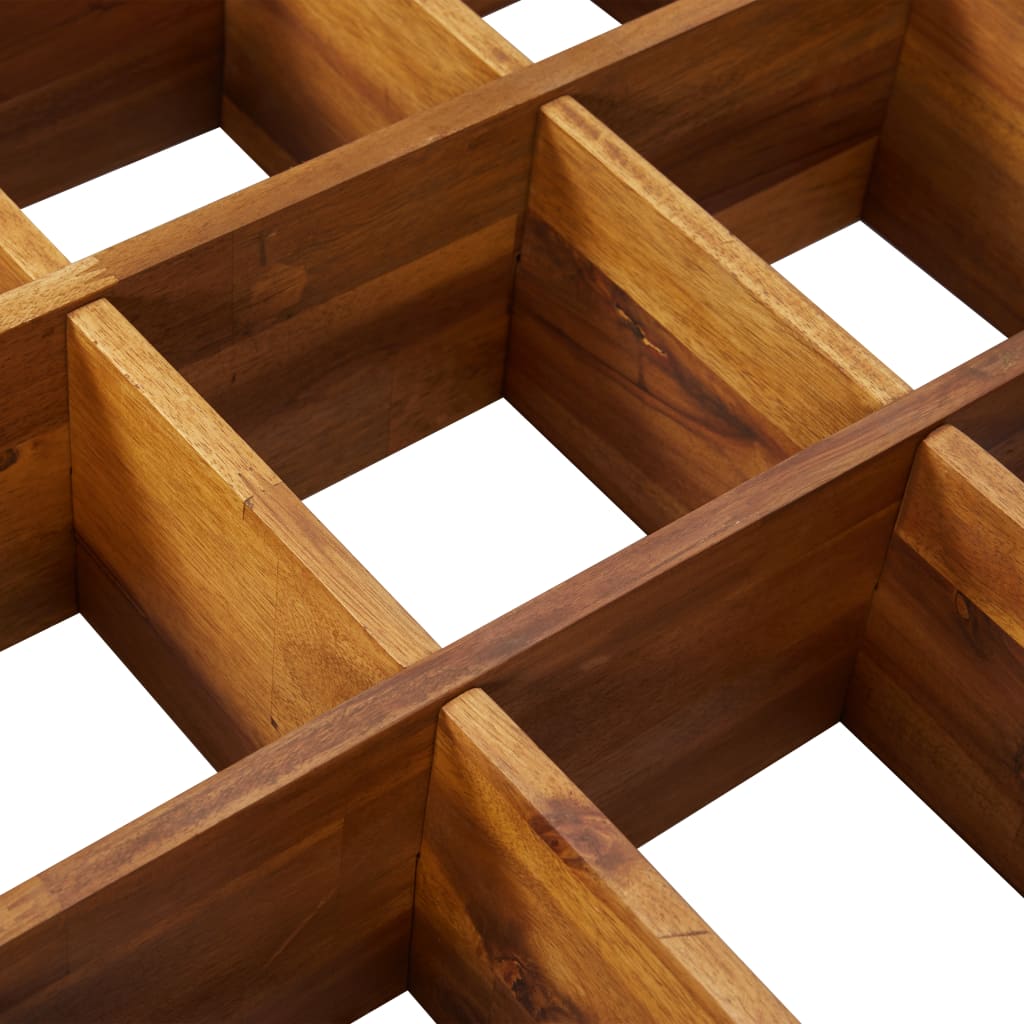 Fioriera rialzata piante fiori giardino erbe aromatiche legno massello di acacia 60 x 60 x 15 cm 02_00013 02_0001328 - 4