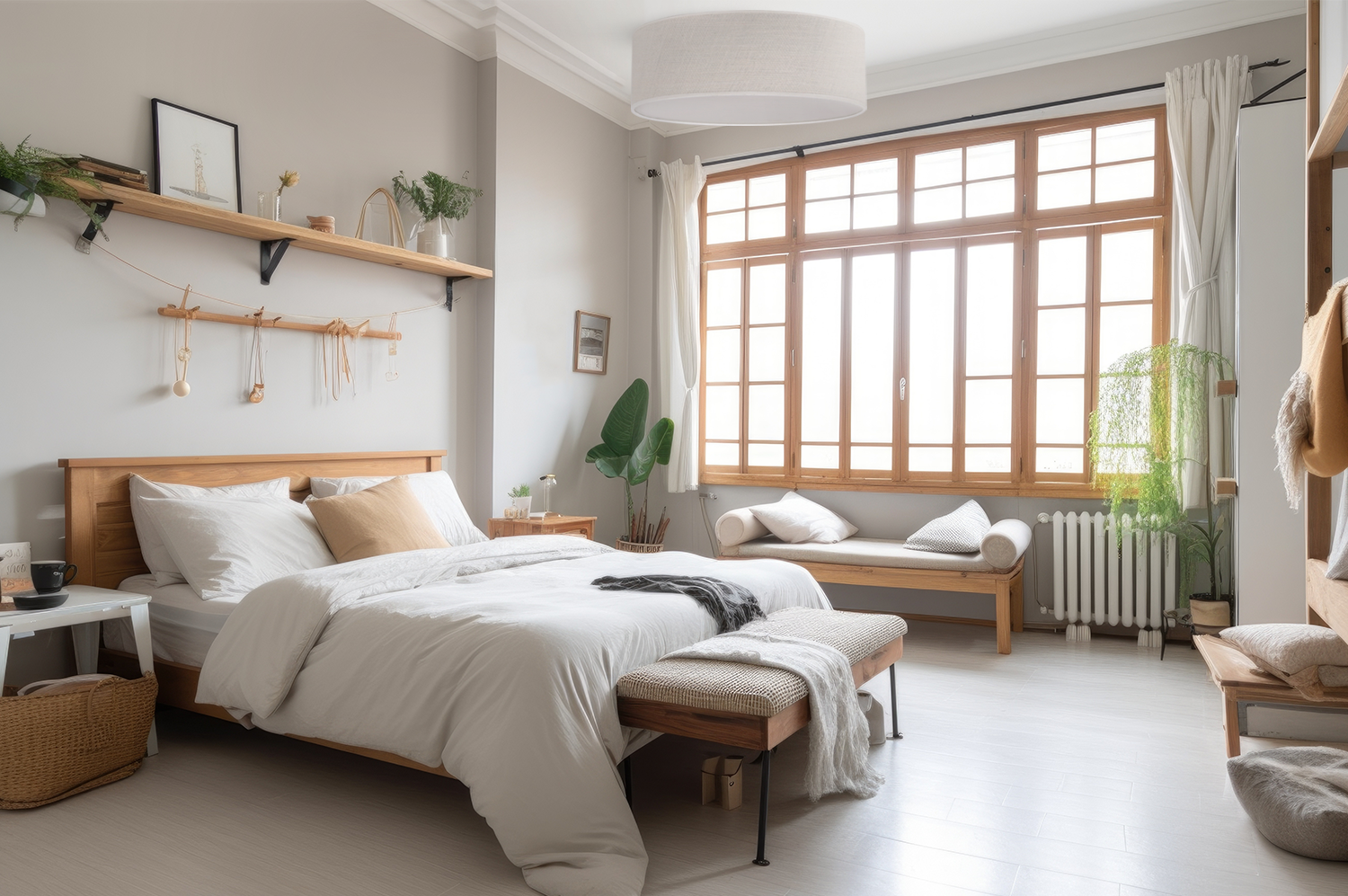 Lampa sufitowa wisząca Juta klasyczna 1xE27 abażur okrągły 50cm plexi biała Light Home LH - 4