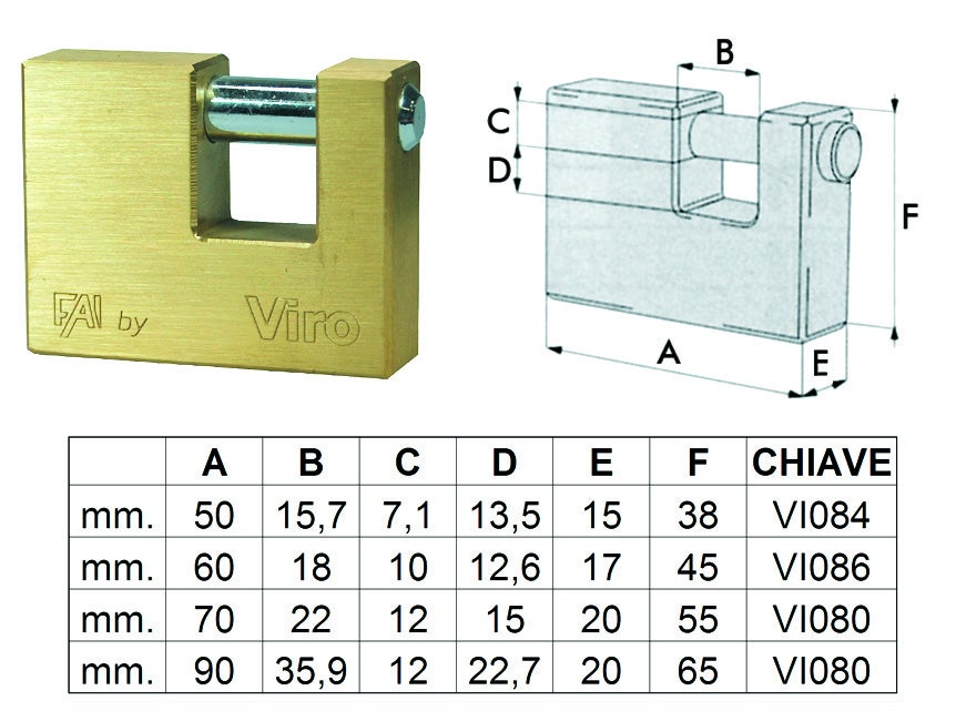 Cadenas à clé monobloc VIRO 507 - 3