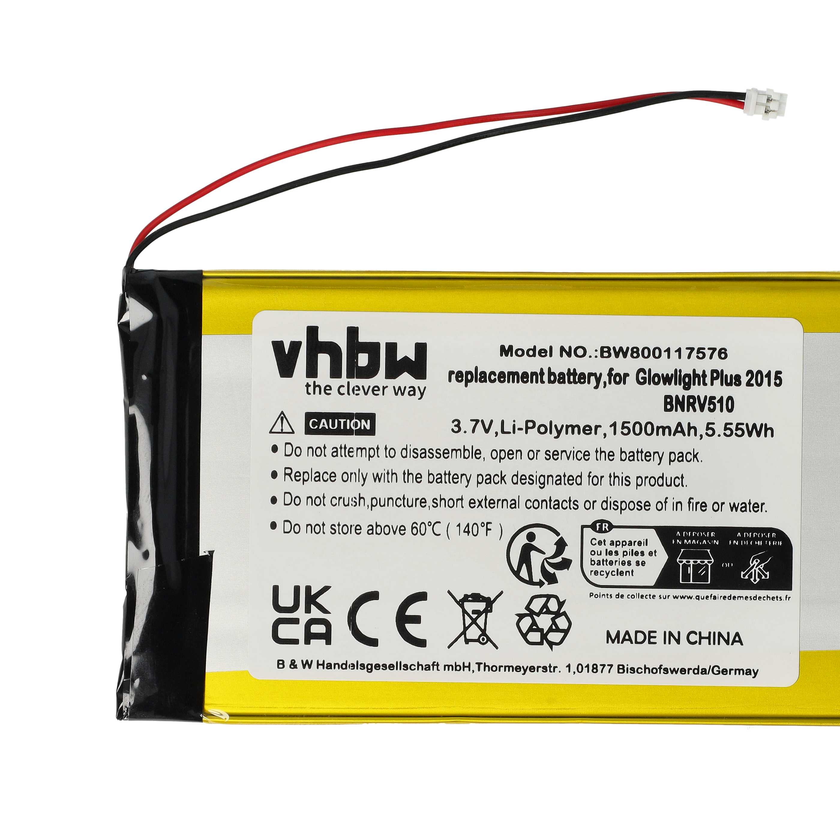 vhbw 1x Batterie compatible avec Kobo Aura H20 liseuse e-book reader (1500mAh, 3,7V, Li-polymère) - 5