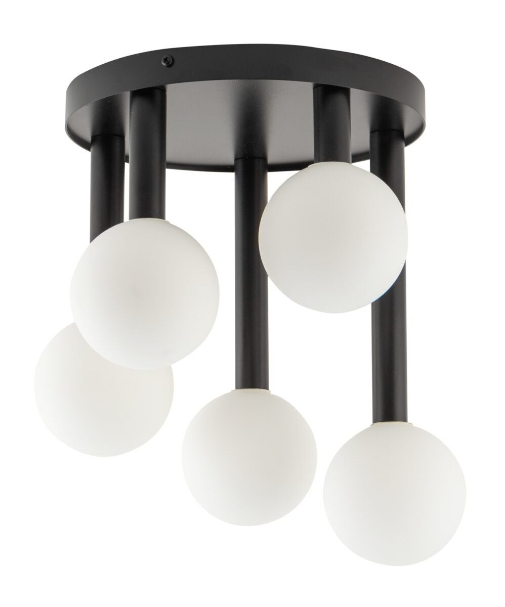 Lampa sufitowa wisząca Perla czarno-biała 5xG9x12W dekoracyjna wym: 34 x 25 x 31 cm szkło SIGMA