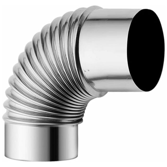 Cheminée de poêle à bois en acier inoxydable, adaptateur de tuyau coudé à 90°, tuyau de cheminée allongé, tuyau de cheminée de camping