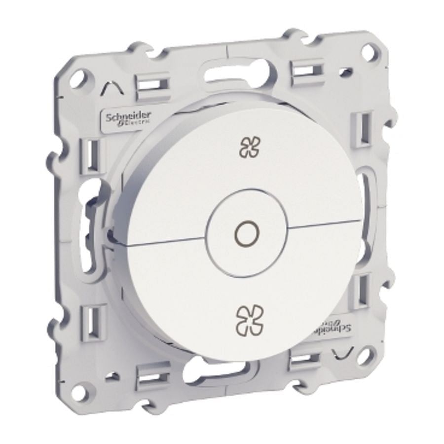 Interrupteur 3 positions pour VMC couleur blanc gamme ODACE - Schneider - 2