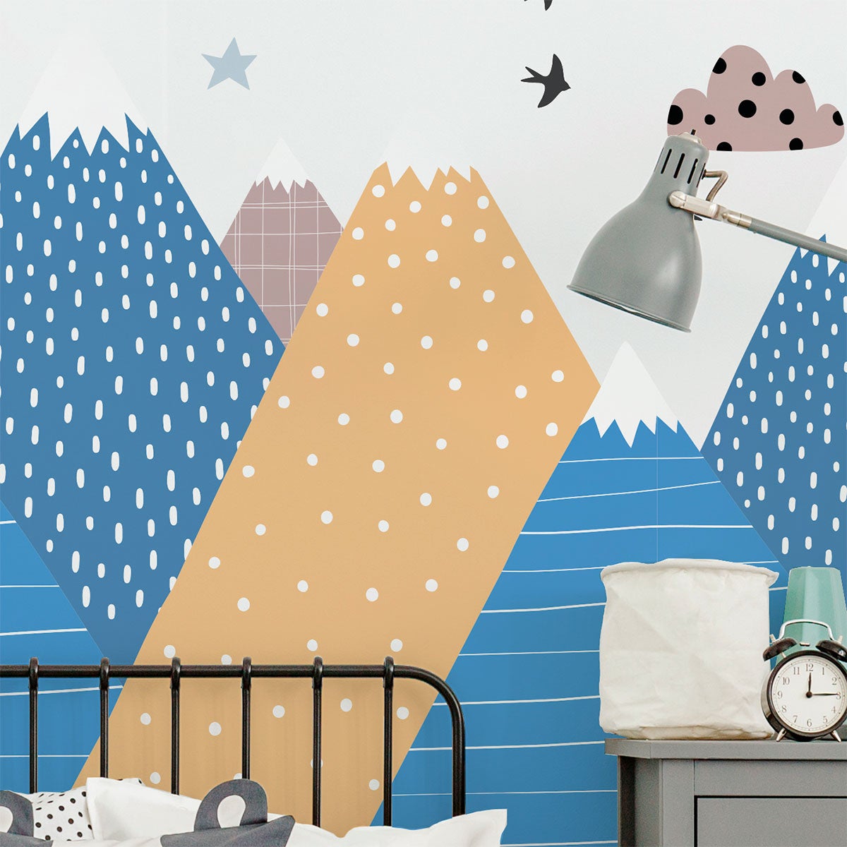 Vinilo niño escandinavo de montaña chouka - adhesivo de pared - revestimiento sticker mural decorativo - 100x150cm - 7